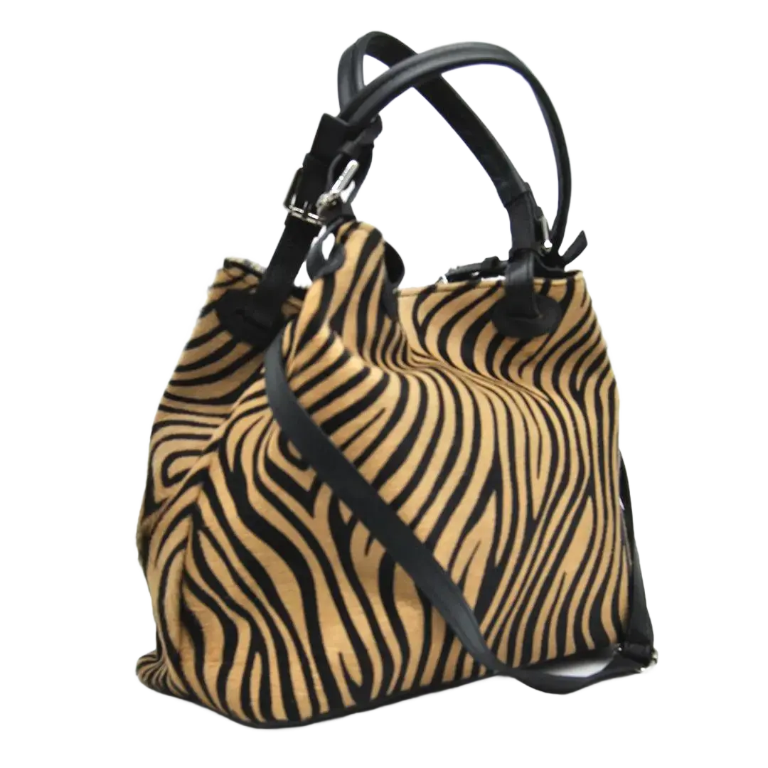 MARCELLA - ANIMALIER ZEBRA MORO/BEIGE - Marie Louise Bag Saldi