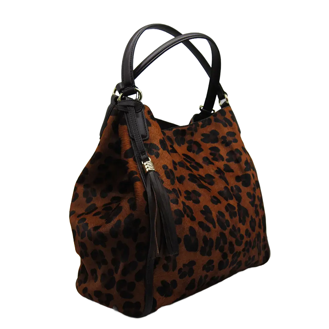 SAMARA - LEOPARDO MARRONE INSERTI PELLE MORO Marie Louise Bag Saldi