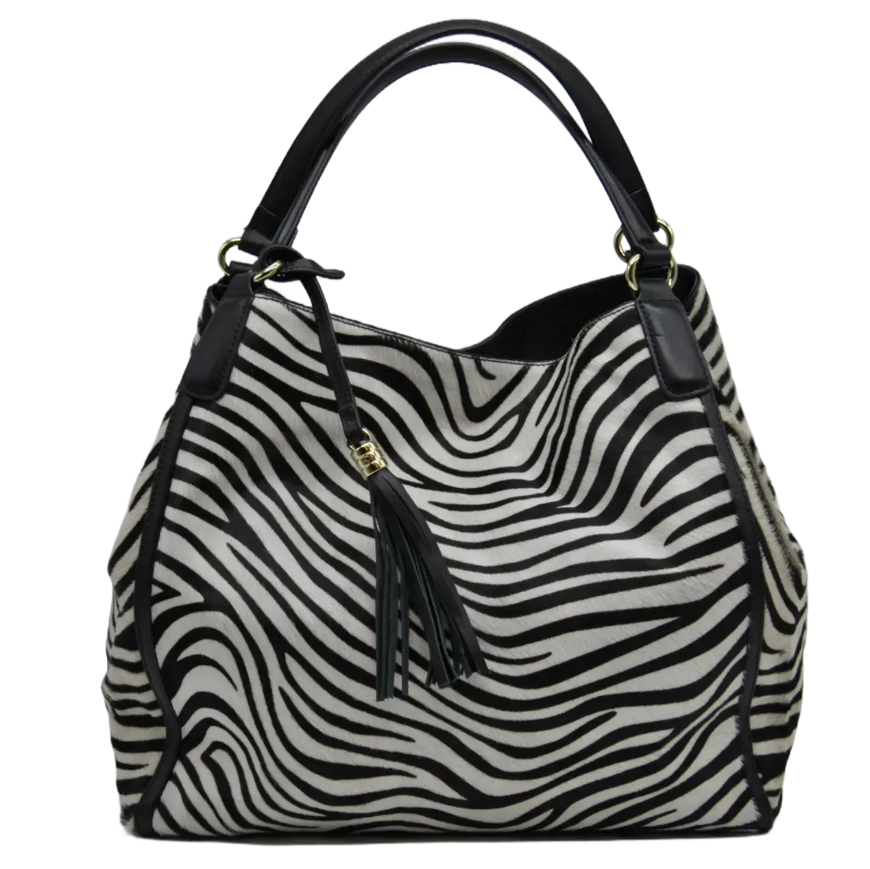 SAMARA - ZEBRA BIANCO/NERO INSERTI PELLE NERO Marie Louise Bag Saldi